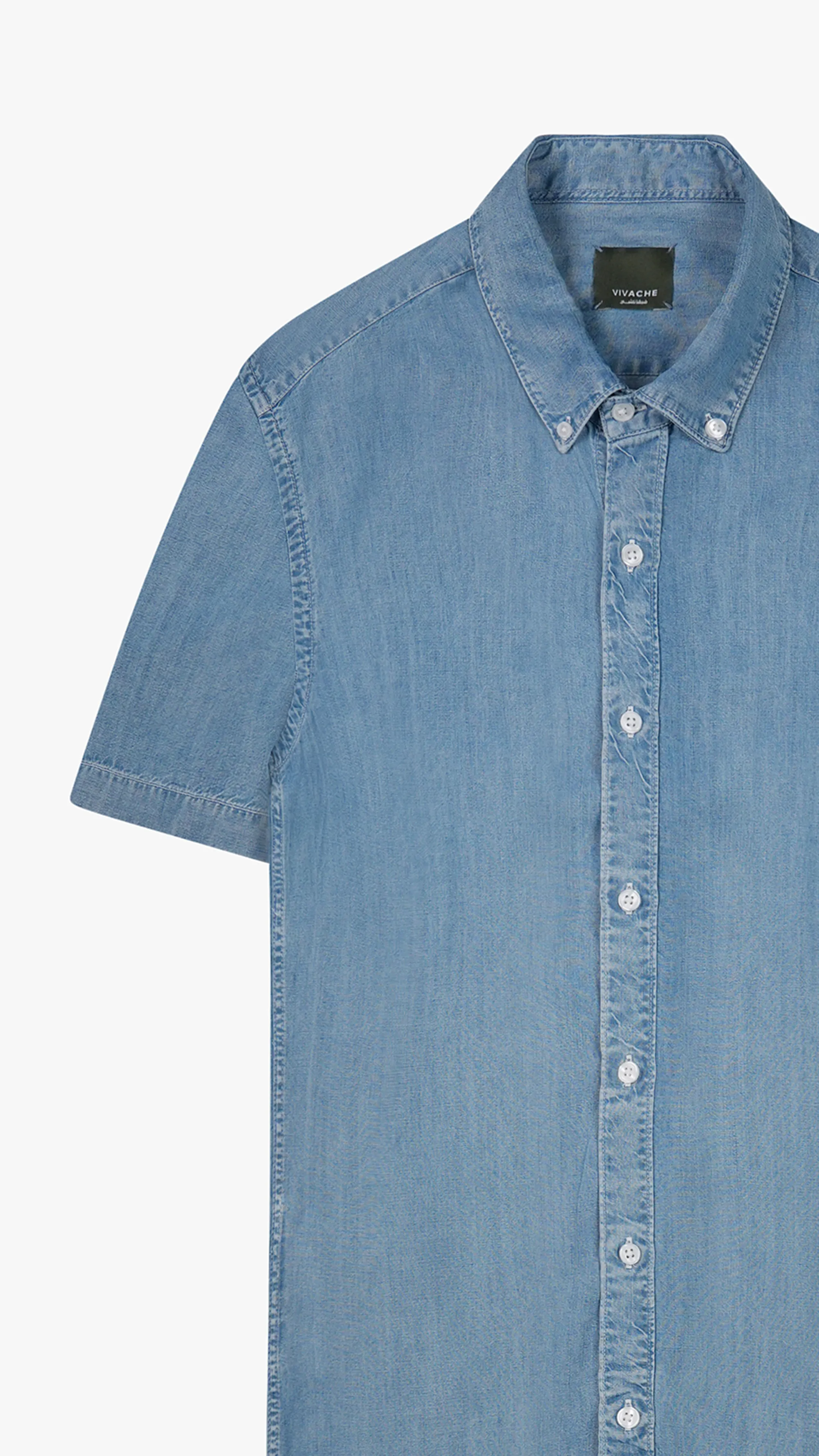 Short Sleeve Tencel Jeans Shirt